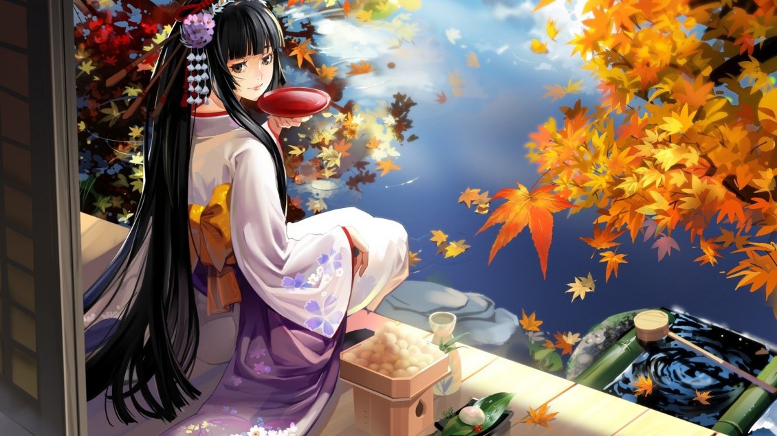 Download Wallpaper Anime Geisha - Beautiful anime landscape