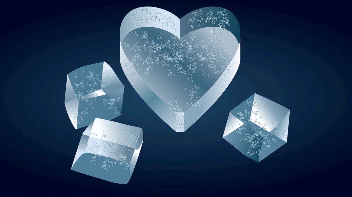 Download Wallpaper Ice heart and ice cubes - Artistic wallpaper