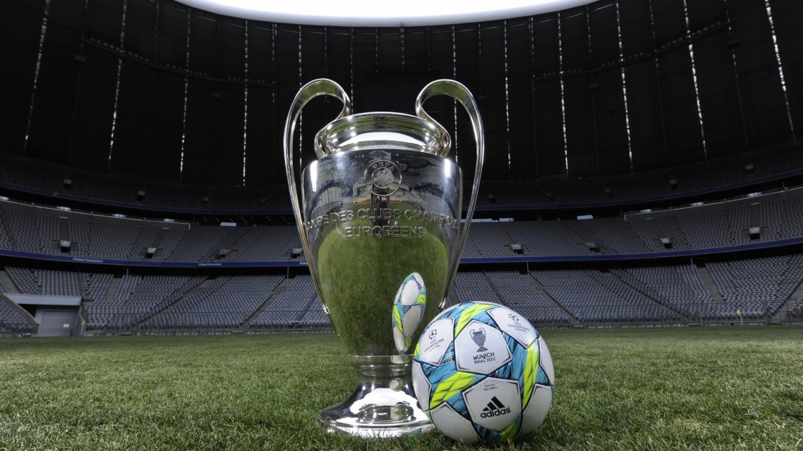 Download Wallpaper Champions league cup on the pitch