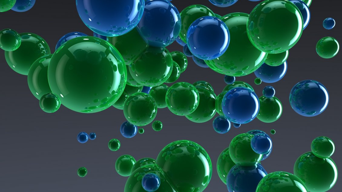 Download Wallpaper Blue and green balloons - 3D wallpaper