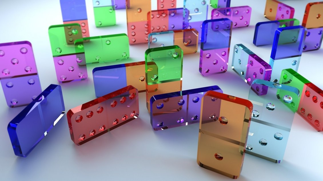 Download Wallpaper Colorful dominoes pieces - 3D wallpaper