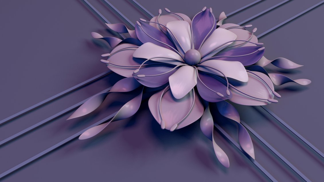 Abstract flower - Beautiful purple 3D flower