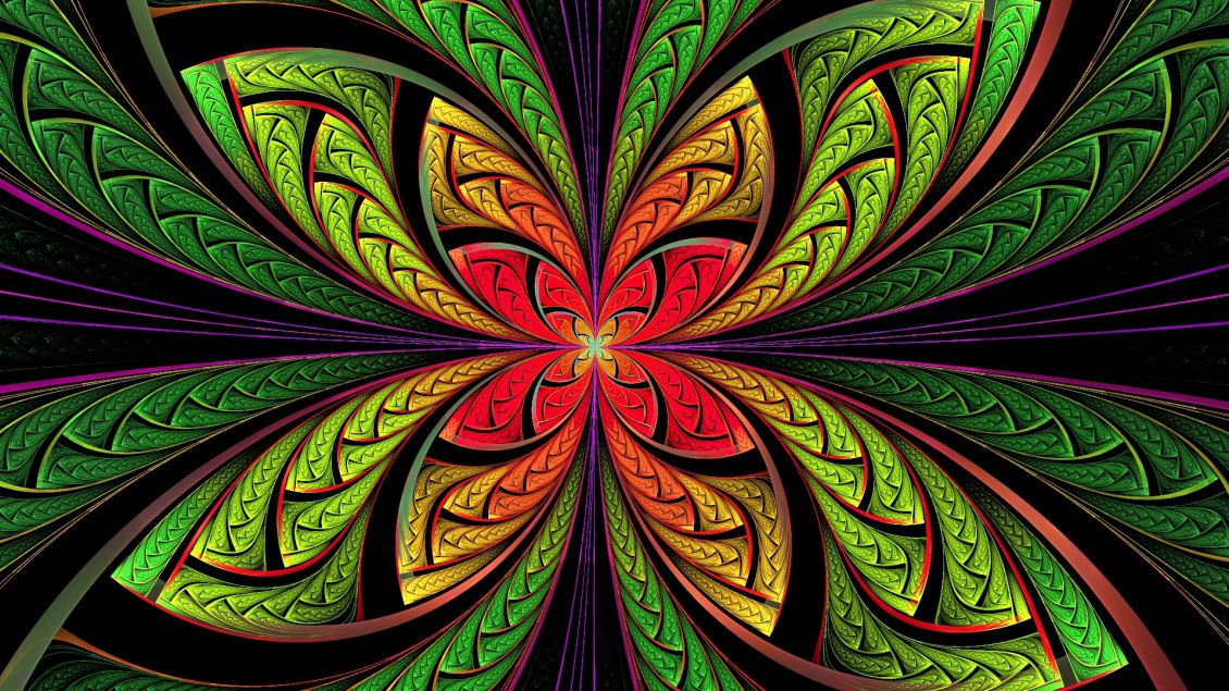 Download Wallpaper Beautiful multicolored flower shape