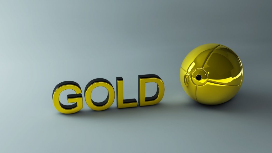 Download Wallpaper 3D gold letters and ball wallpaper