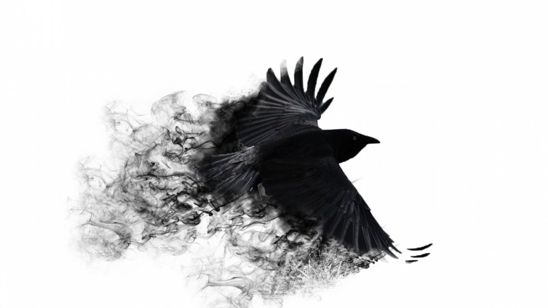 Download Wallpaper Abstract black crow with broken wings