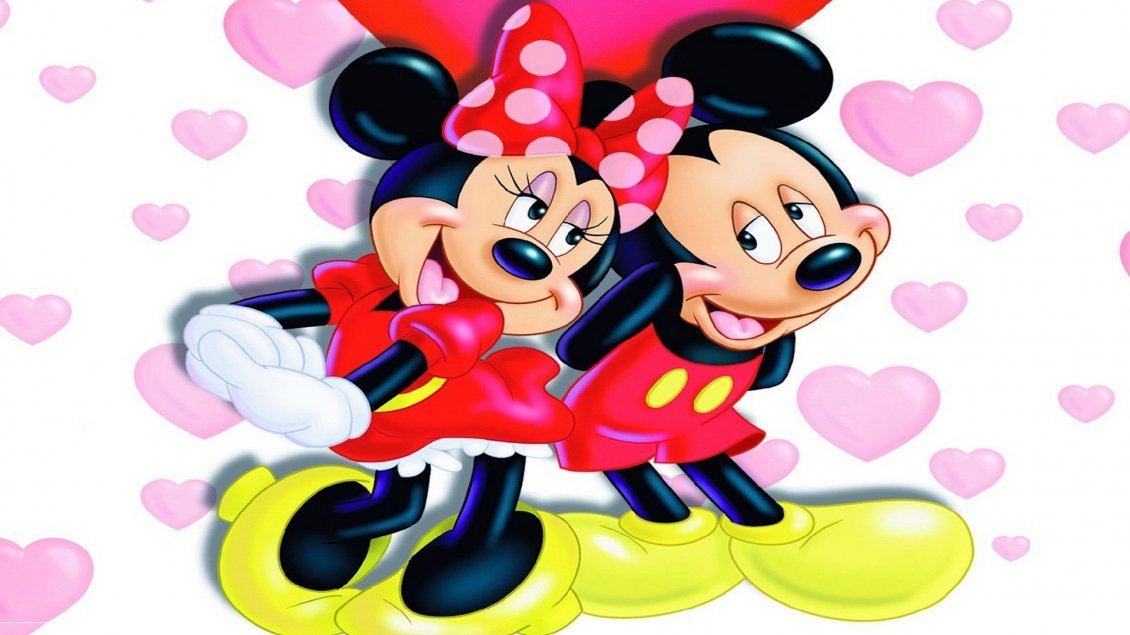 Download Wallpaper Mickey Mouse and Minnie Mouse lovers