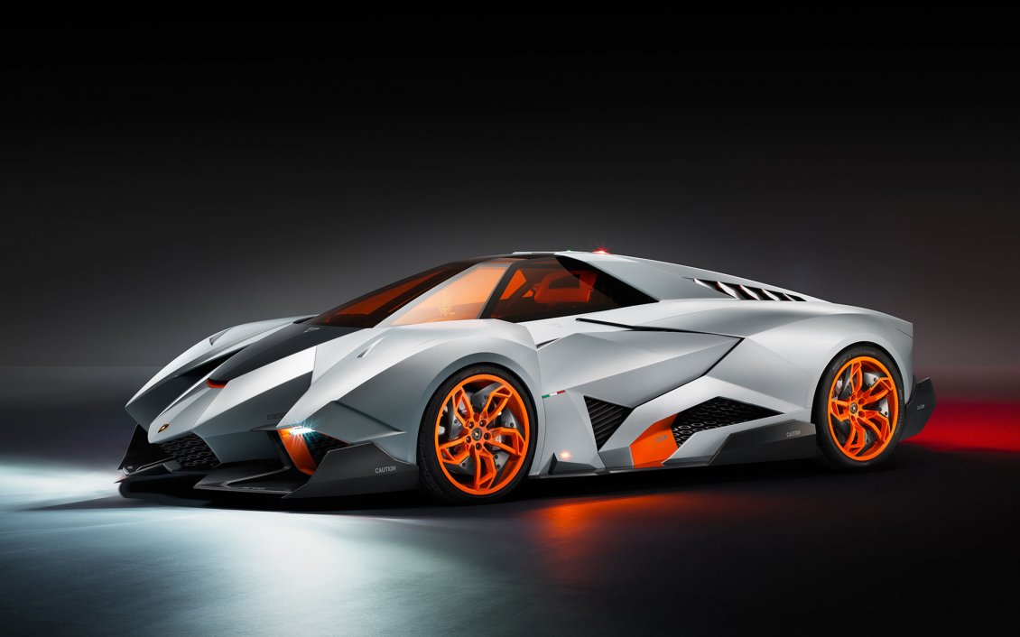 Download Wallpaper Lamborghini Egoista - Gray and orange sport car