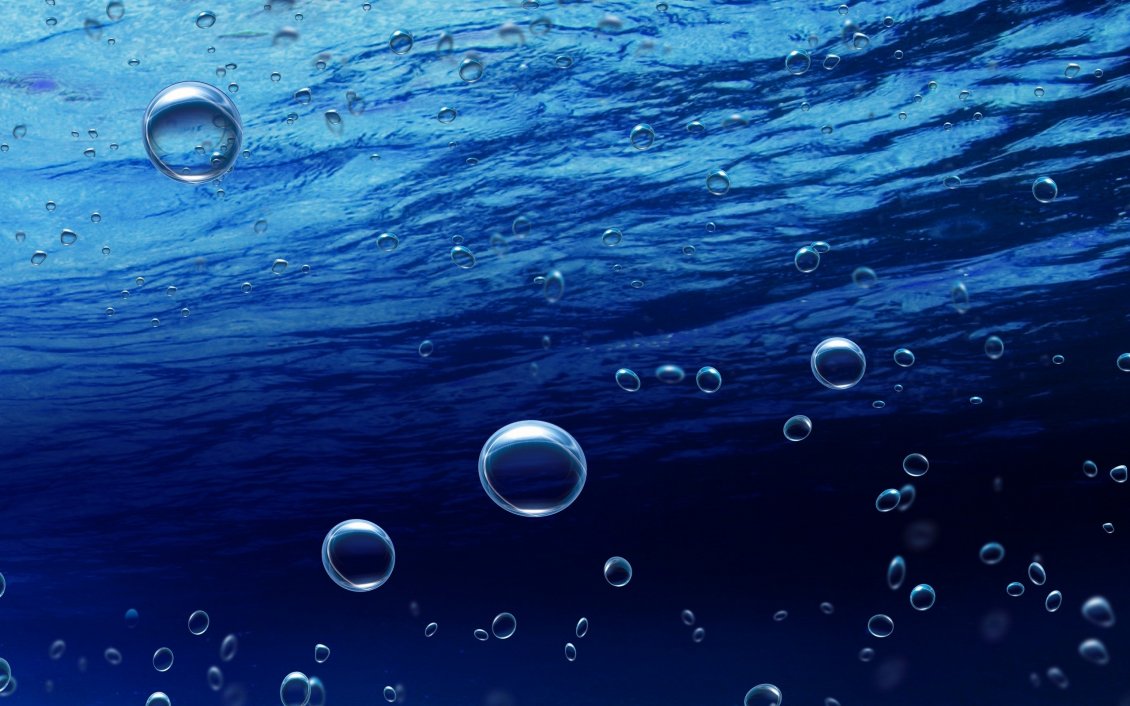 Download Wallpaper Air bubbles in the sea water