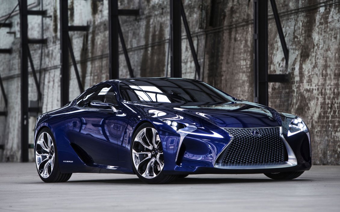 Download Wallpaper Blue Lexus LF-LC Coupe in a wilderness place