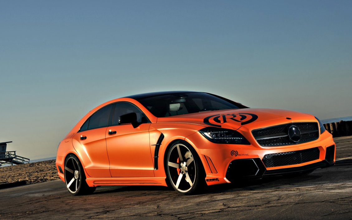 Download Wallpaper Orange Vorsteiner Mercedes Benz E Class