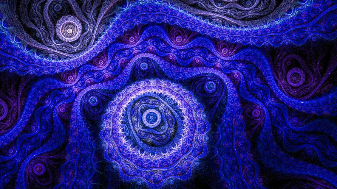 Download Wallpaper Blue and purple fractal - Design wallpaper