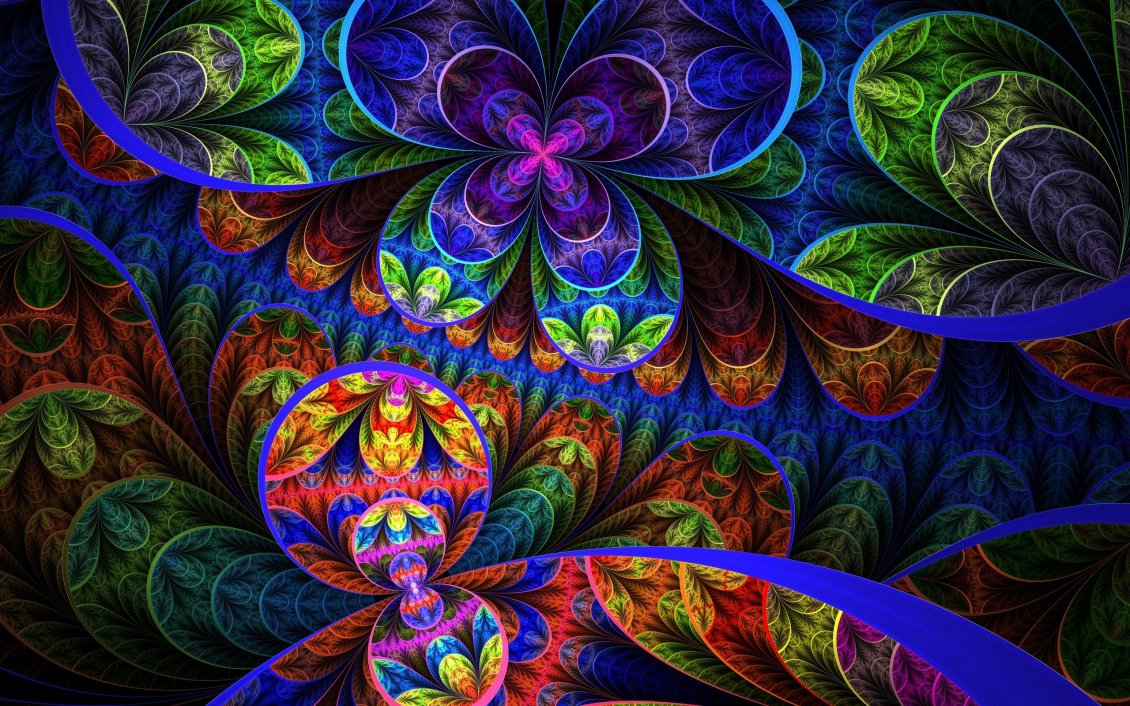 Download Wallpaper Colorful fractal flowers - Design wallpaper
