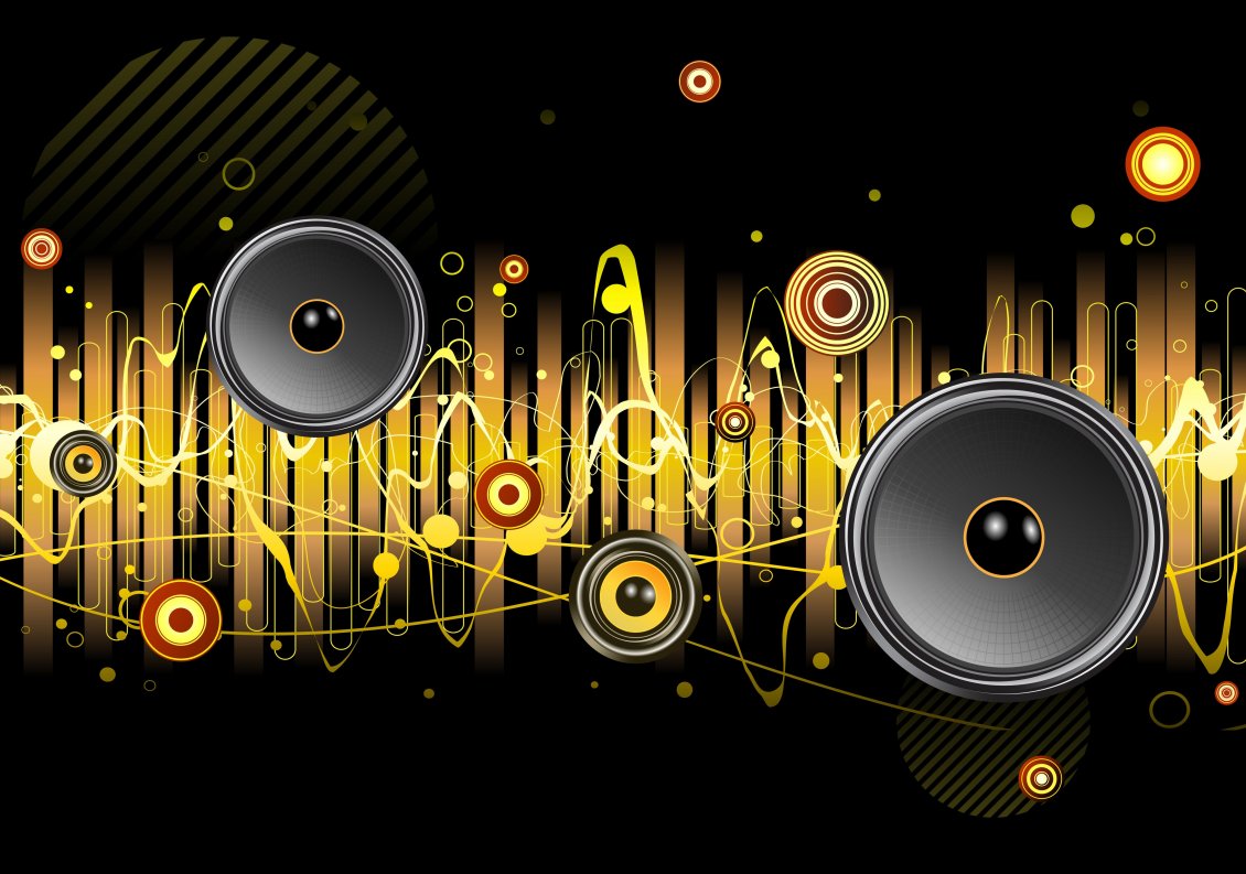 Download Wallpaper Many different speakers in the abstract music wallpaper