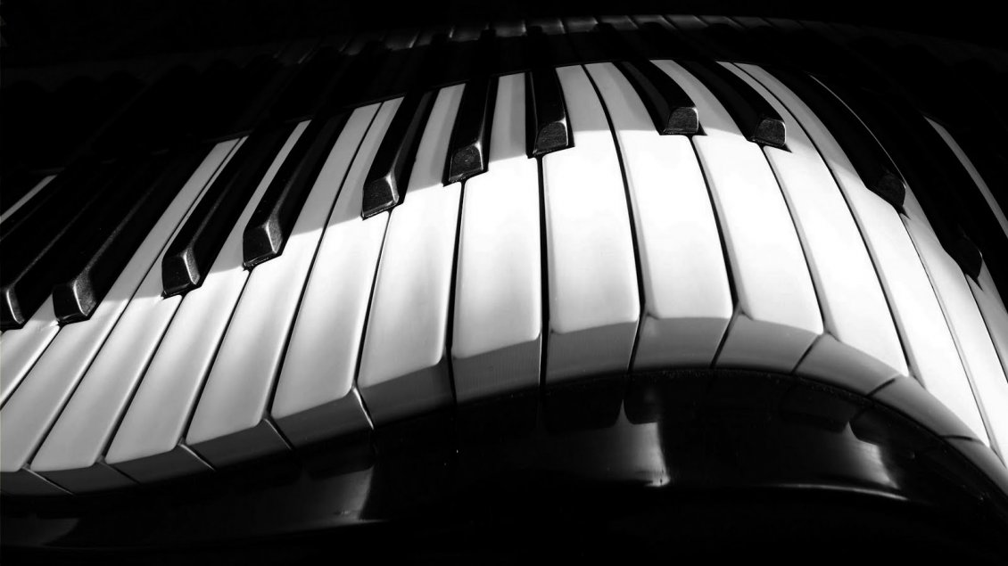Download Wallpaper A curved piano - White and black HD wallpaper