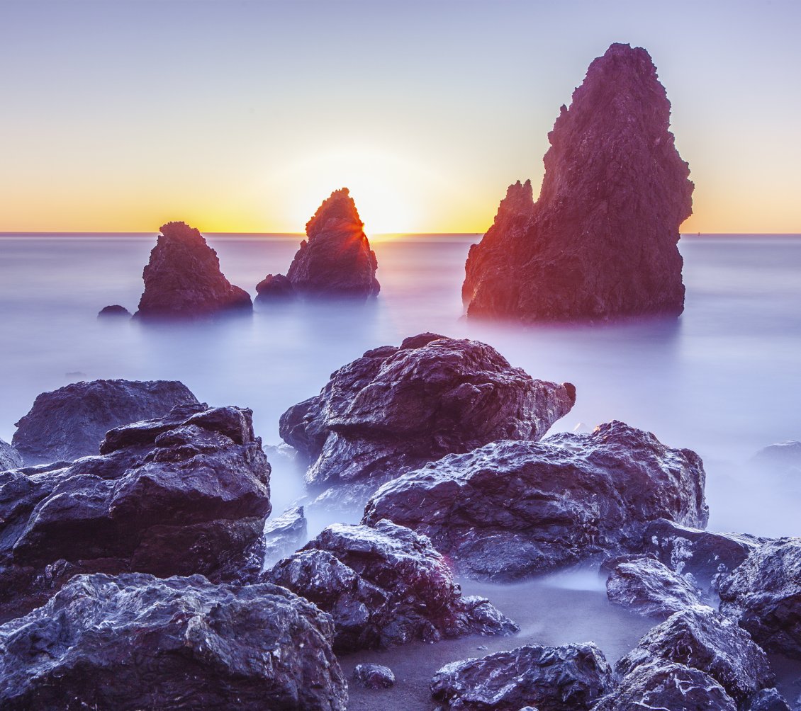 Download Wallpaper Rodeo Beach - Fog over the Pacific Ocean