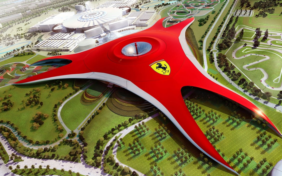 Download Wallpaper Ferrari World, Yas Island from Abu Dhabi