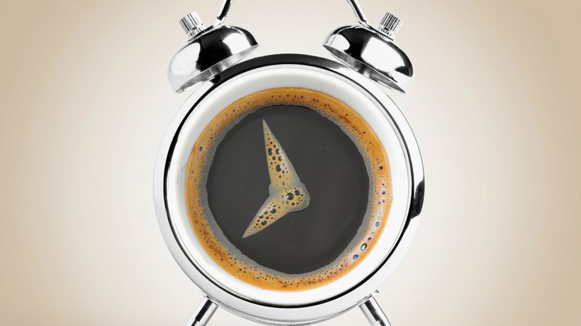 Download Wallpaper Clock pins made of coffee foam - Interesting clock