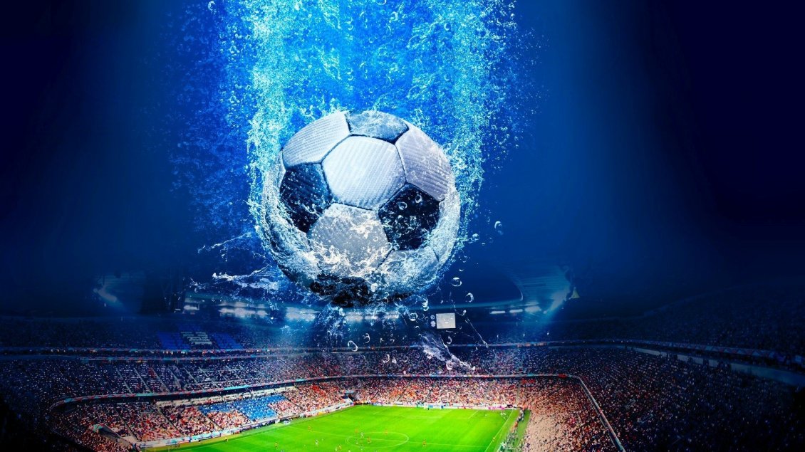 Download Wallpaper Football in the water - Fantastic stadium