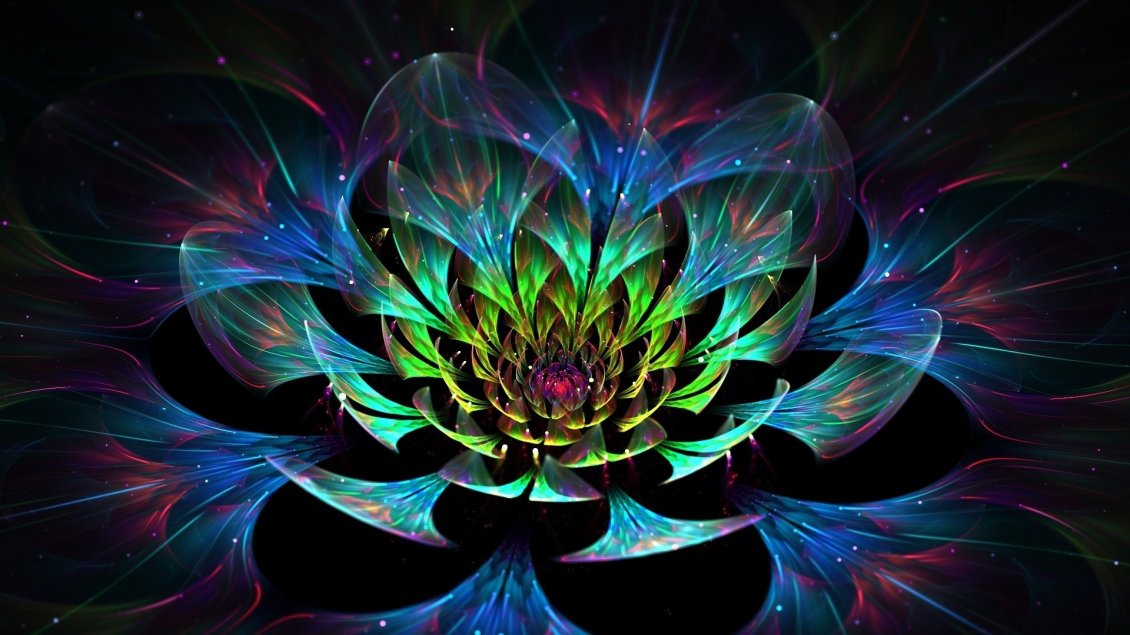 Download Wallpaper Abstract colorful Lotus 3D flower - Art Design