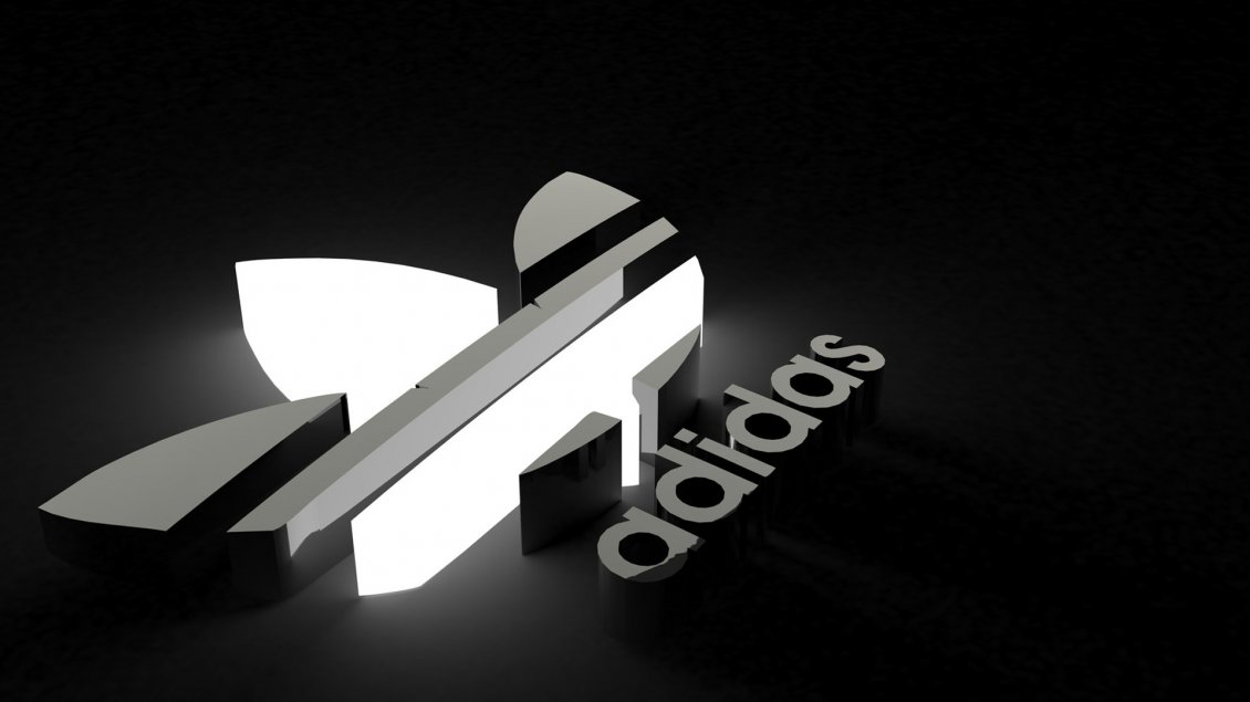 Download Wallpaper Adidas logo - Black and white 3D wallpaper