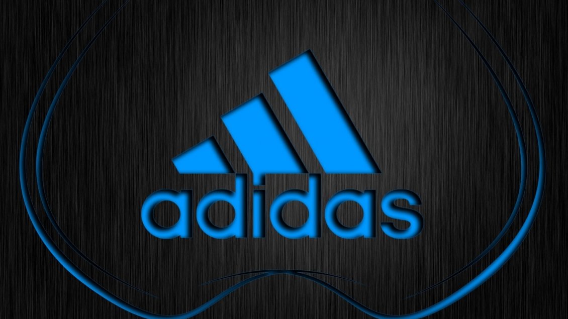 Download Wallpaper Blue adidas logo on the black background
