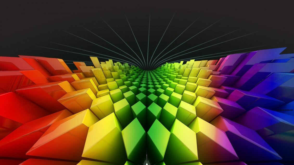 Download Wallpaper Abstract rainbow made of colored geometric forms