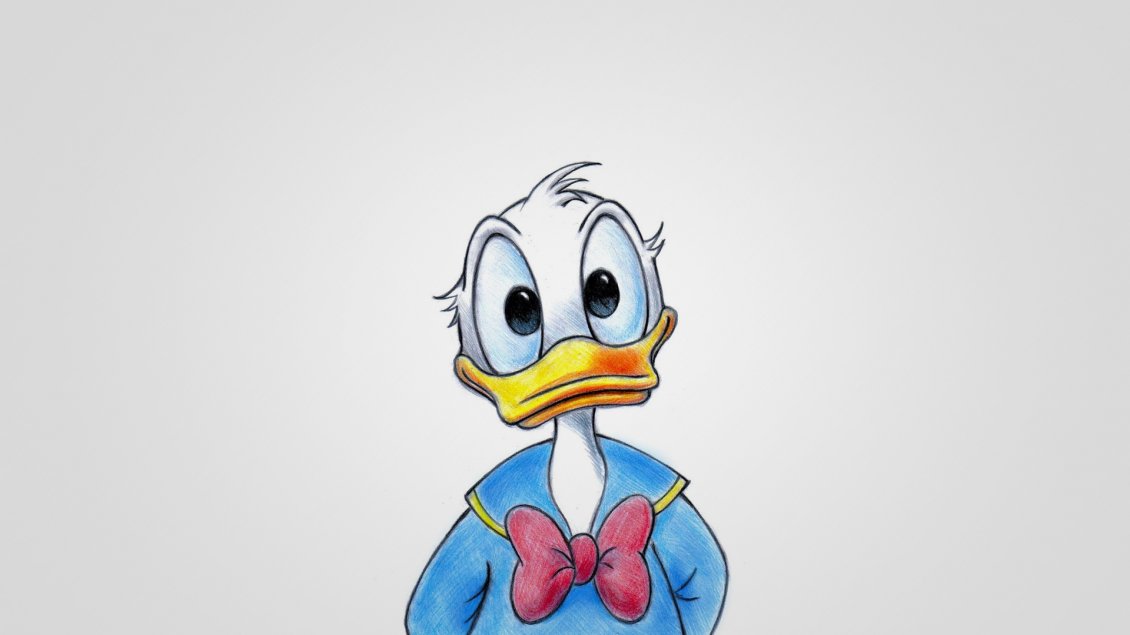 Download Wallpaper Paint with Donald Duck with red bow
