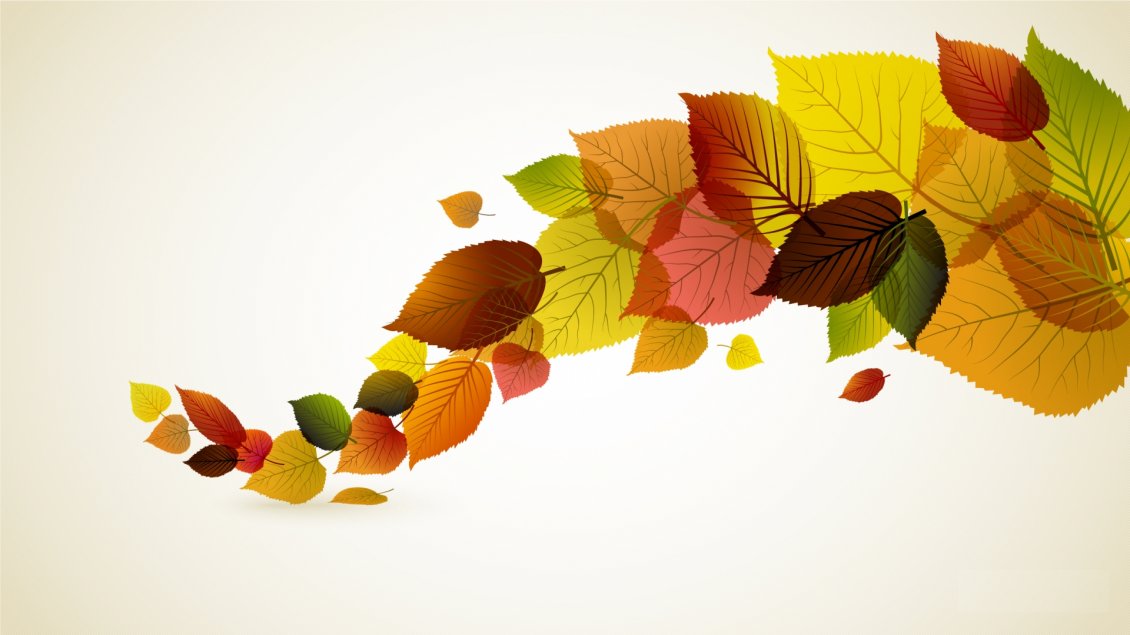 Download Wallpaper Abstract autumn leaves - Colored line
