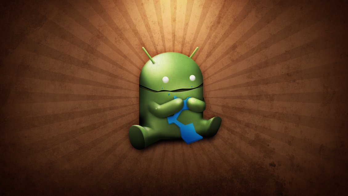Download Wallpaper Funny android logo eating - HD wallpaper