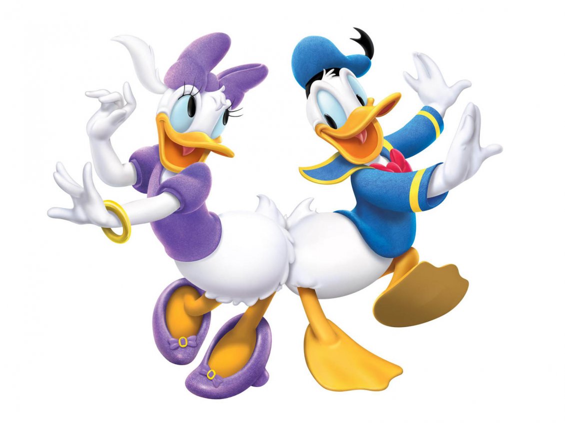 Download Wallpaper Donald Duck and Daisy Duck dancing