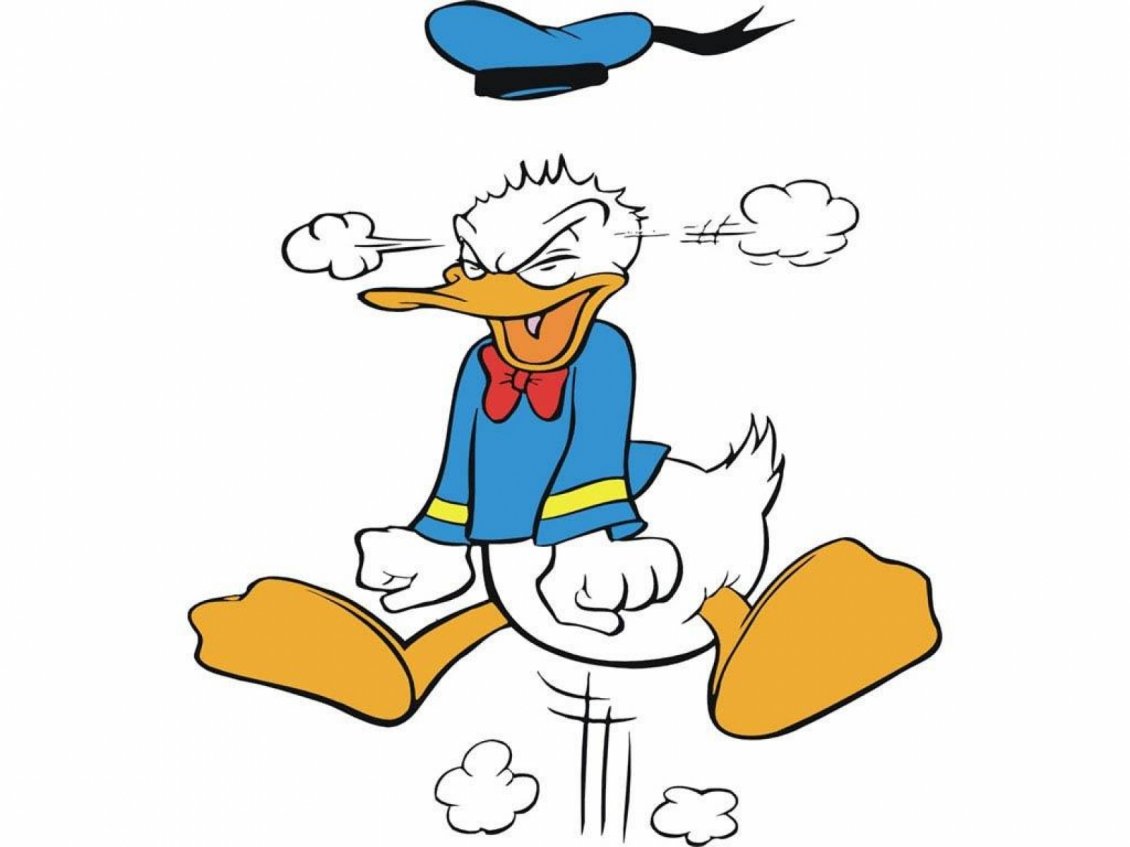Download Wallpaper Very furious character Donald Duck