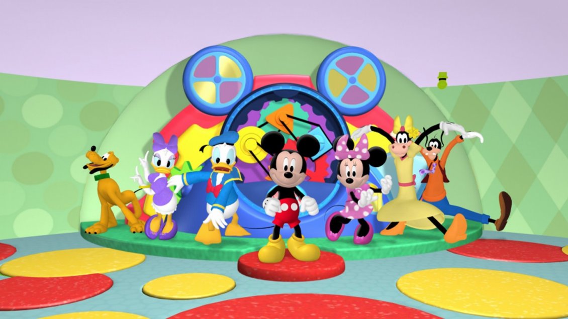 Download Wallpaper Characters of disney world in the Mickey Mouse Clubhouse
