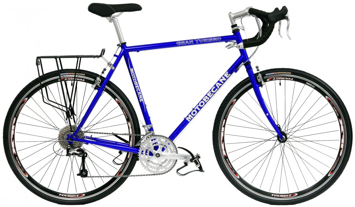 Download Wallpaper Blue touring bicycle with rack