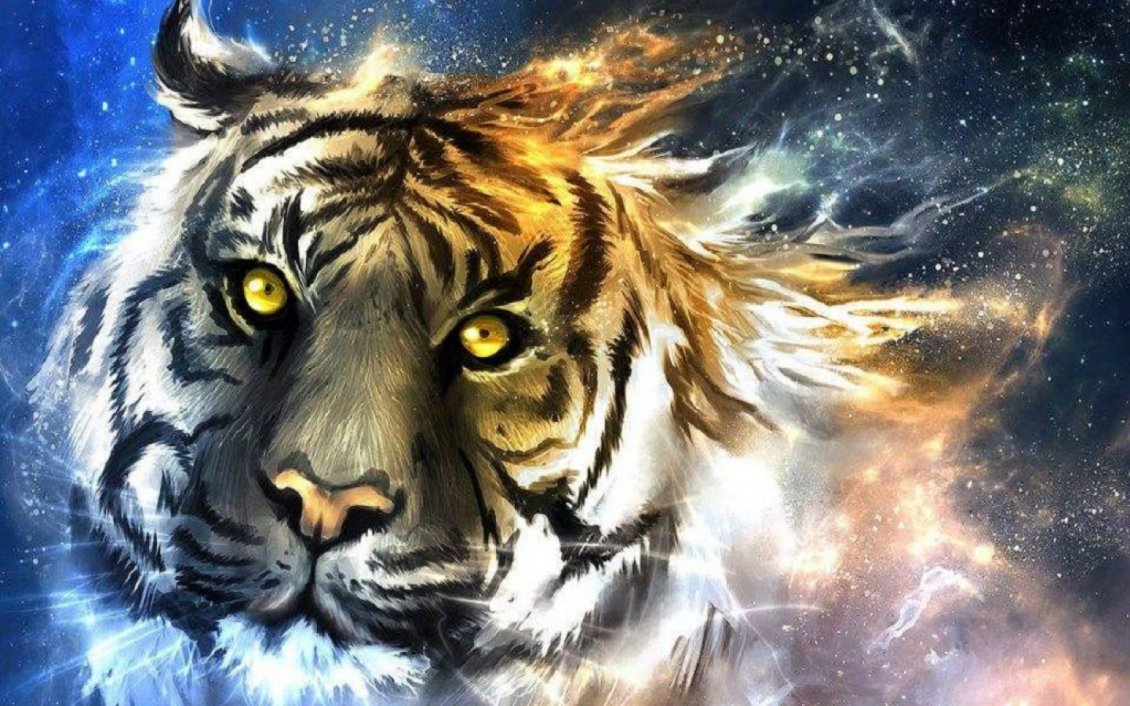 Download Wallpaper An abstract tiger head - Creative wild animals