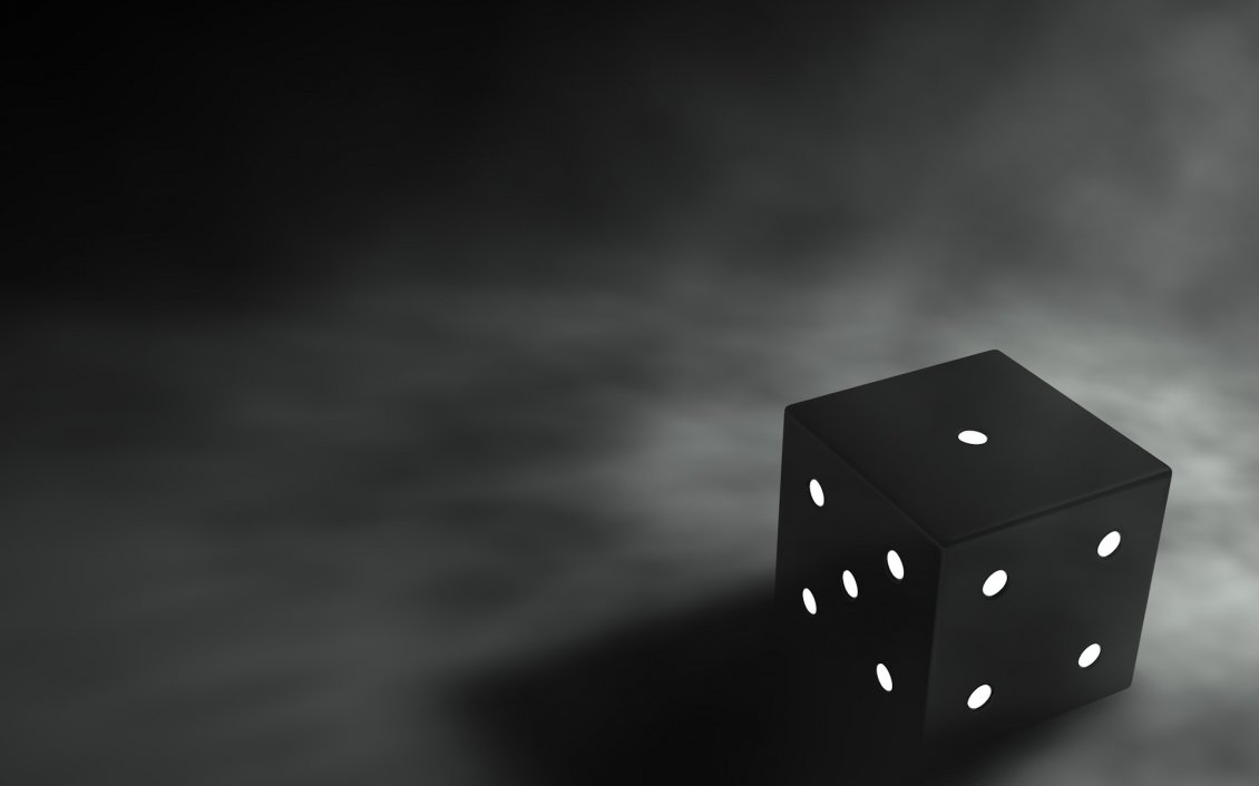 Download Wallpaper Black dice on a dark backgound