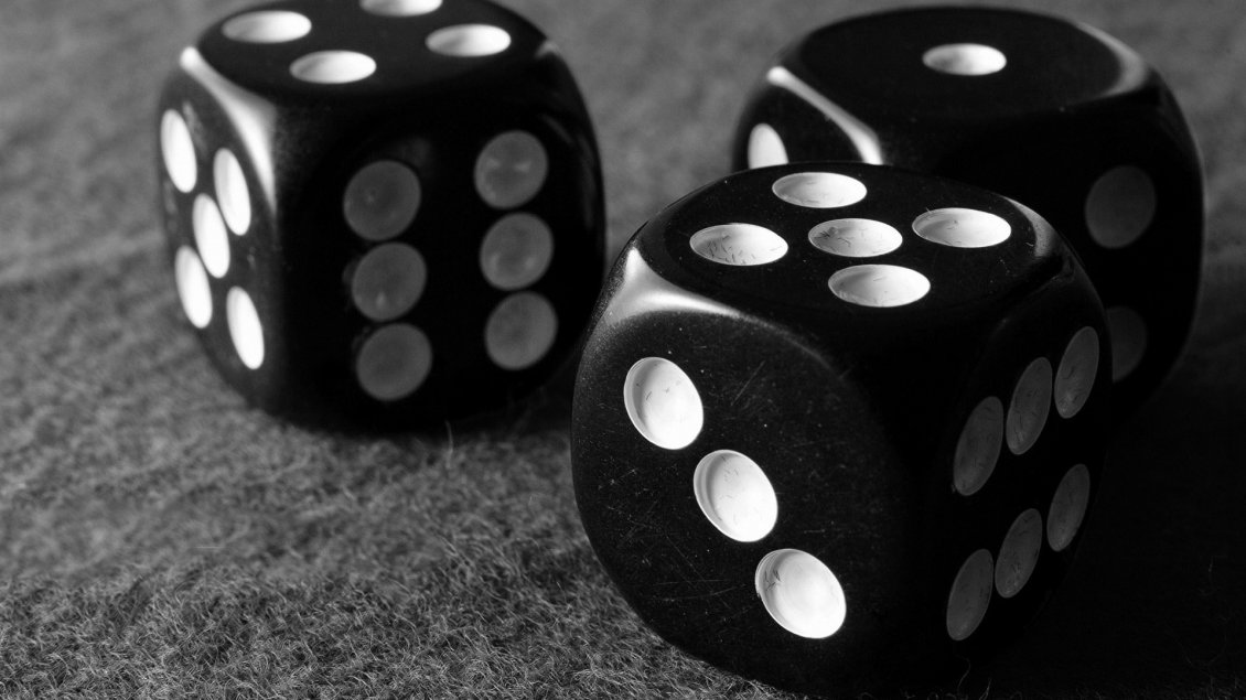 Download Wallpaper Three black dice - lucky games
