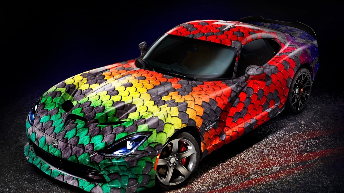 Download Wallpaper Fantastic car - Dodge Viper Snake Skin