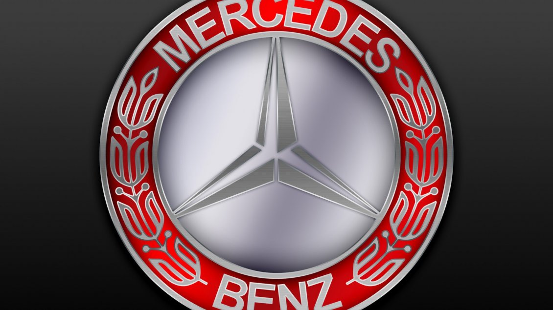 Download Wallpaper Red and gray Mercedes Benz logo