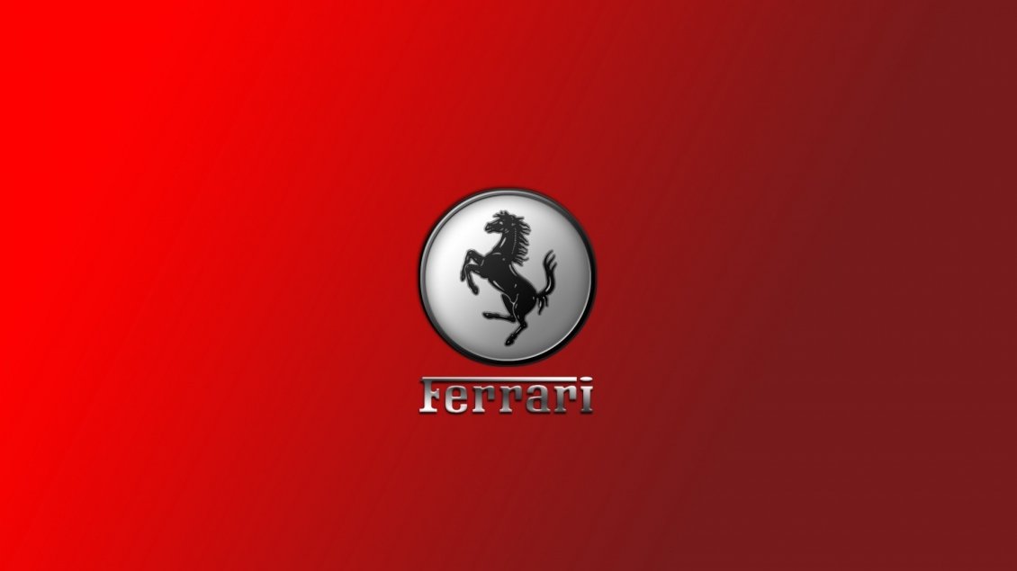 Download Wallpaper Ferrari emblem on a red background