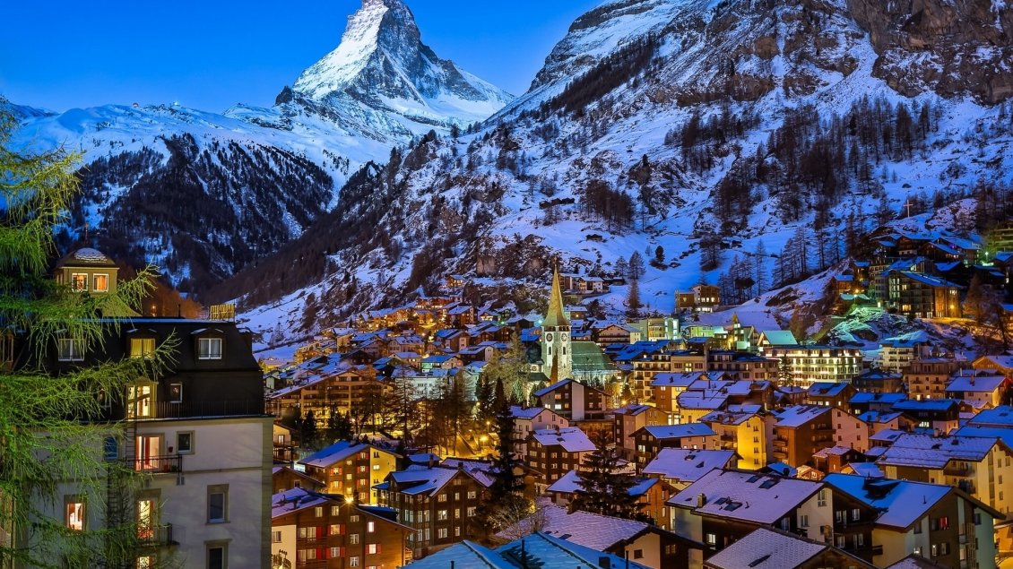 Download Wallpaper Winter at Zermatt Valley Switzerland