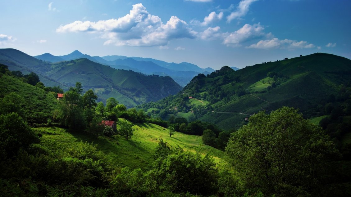 Download Wallpaper Green Cantabrian mountains - HD Landscape