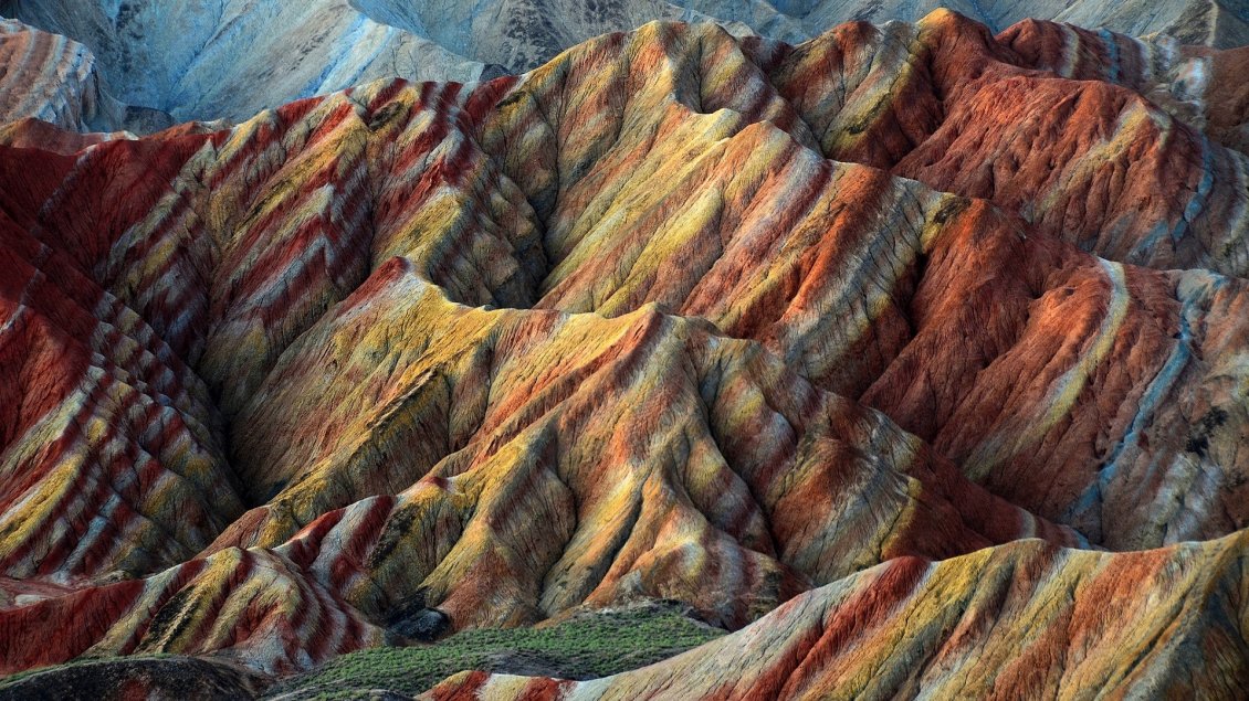 Download Wallpaper The Danxia Landform - Abstract colorful rocks