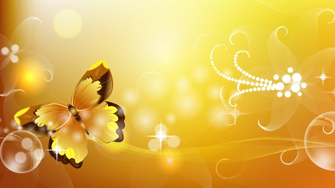 Download Wallpaper Yellow and brown butterfly - Vector and design wallpaper