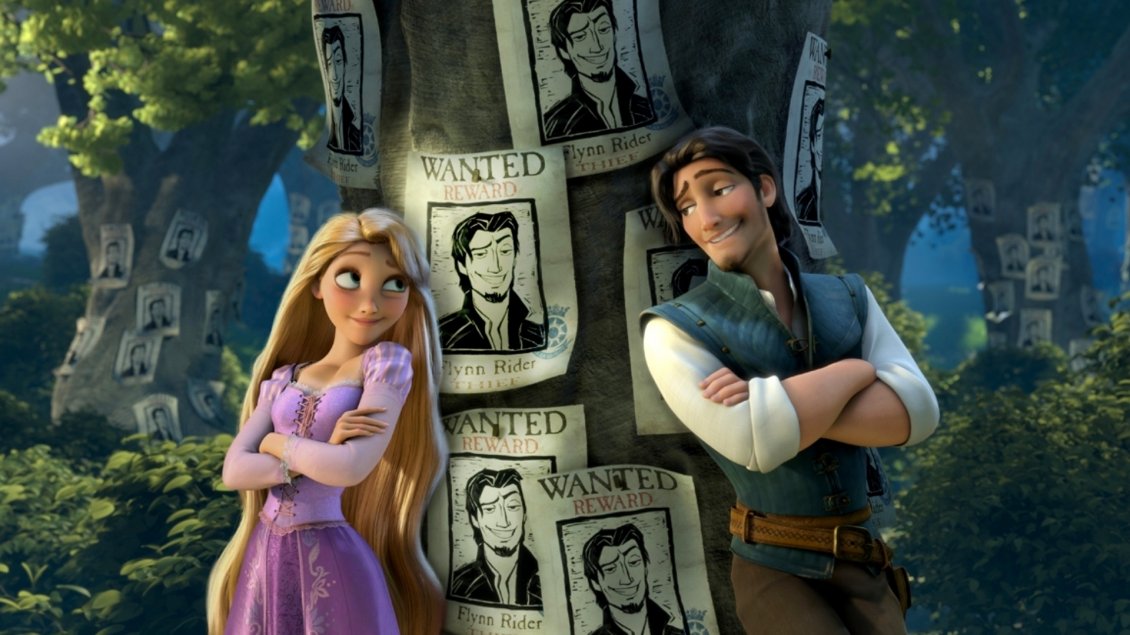 Download Wallpaper Rapunzel and Flynn Rider in the Tangled animation