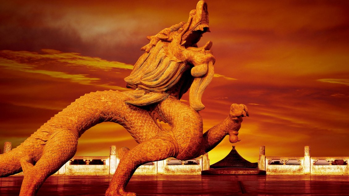 Download Wallpaper Chinese Dragon - Interesting Scary Statue