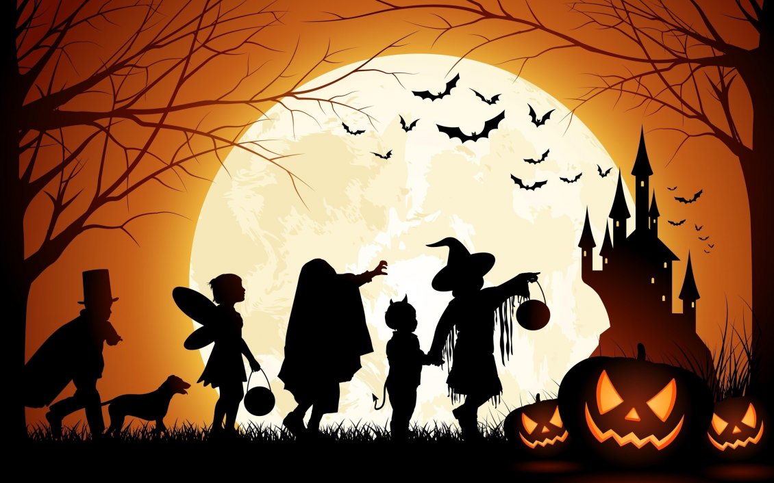 Download Wallpaper Follow the light in the Halloween night - scary time