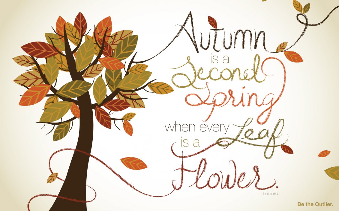 Download Wallpaper Beautiful message - autumn is the second spring