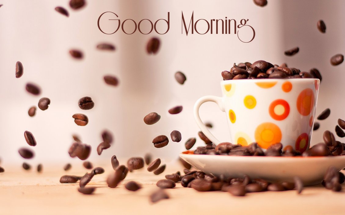 Download Wallpaper Rain with coffee beans - delicious moments in the morning