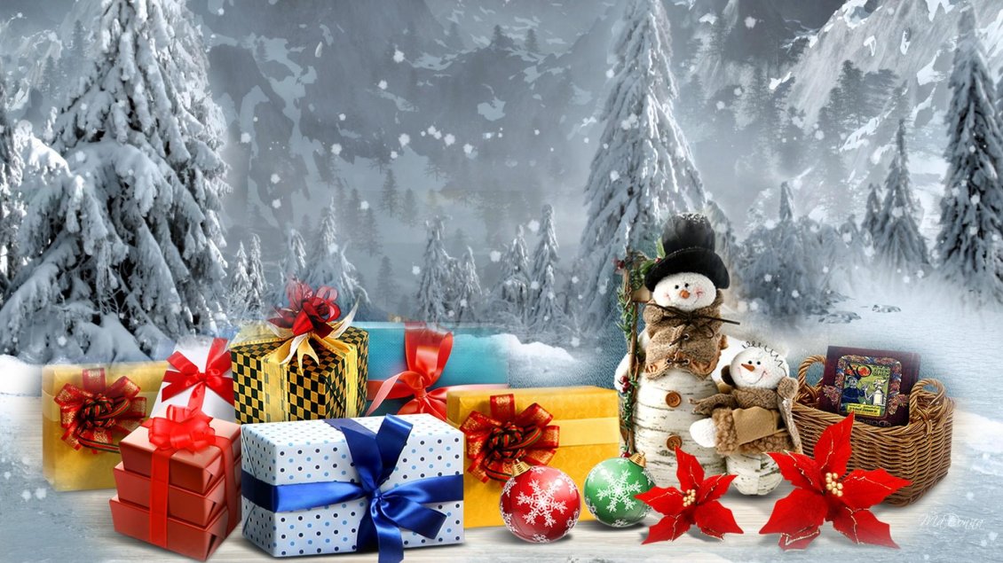 Download Wallpaper Beautiful presents - Happy Christmas Holiday