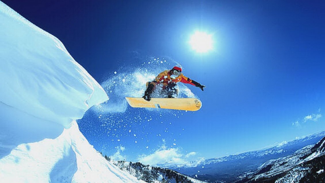 Download Wallpaper Snowboarding jumps - beautiful winter sports
